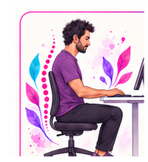 Ilustración sobre ergonomía y postura