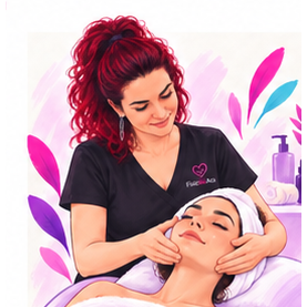 Ilustración de estética, fisioterapia y acupuntura