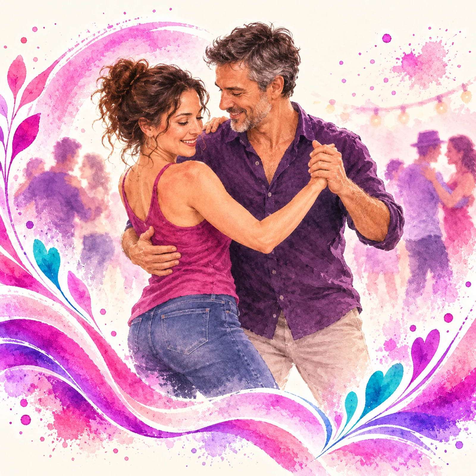 Ilustración de baile social